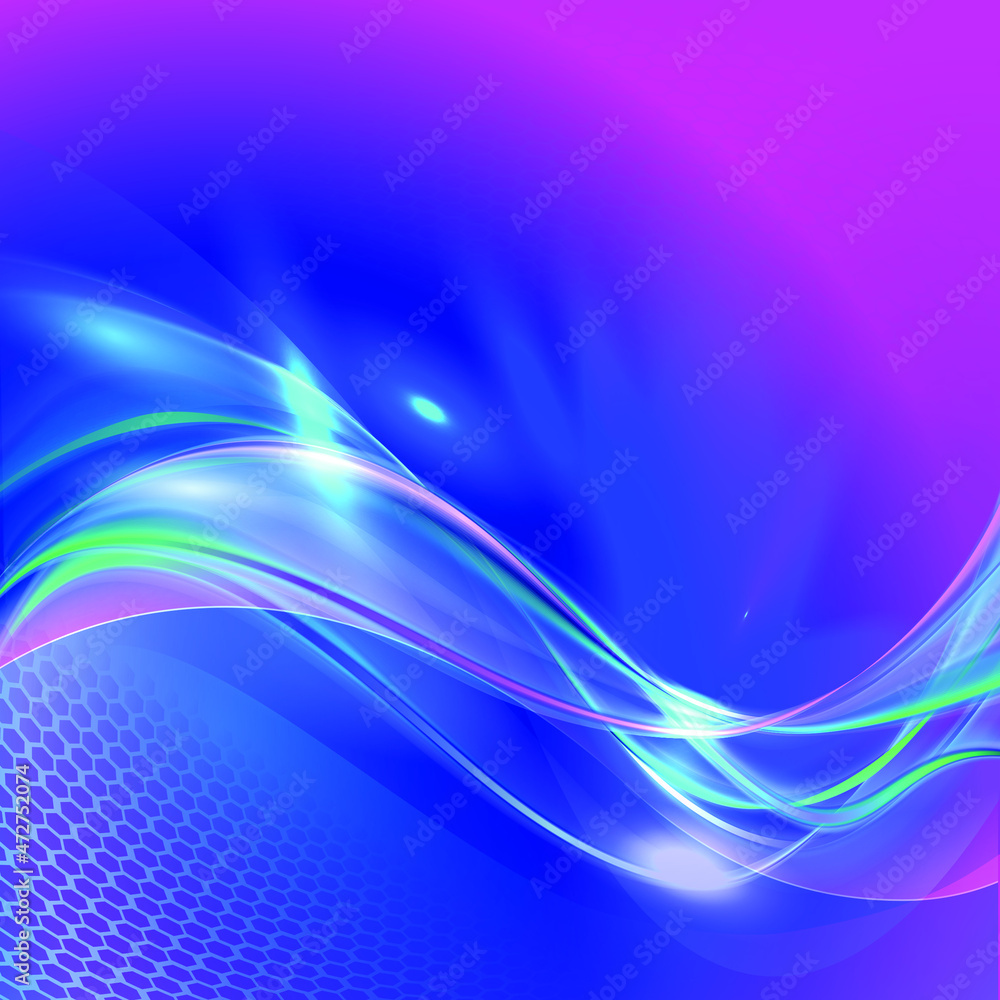 Obraz premium Wavy Flare With Hexagon Honeycomb Pattern