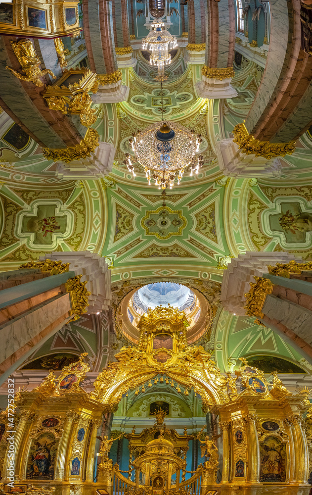 Russia, Moscow. Ceiling of Peter and Paul Cathedral, Moscow, Russia