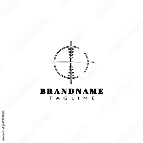 cross hair logo cartoon design icon black isolated vector illustration