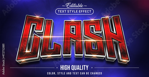 Editable text style effect - Clash text style theme.