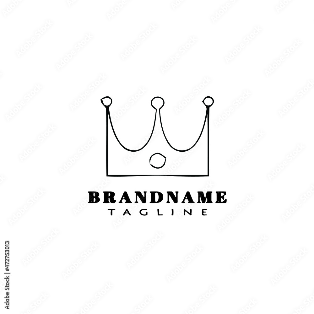 Fototapeta premium crown logo cartoon design template icon black simple vector illustration