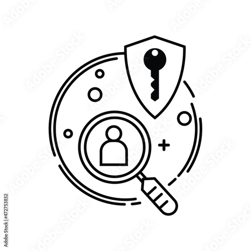 the linear illustration of the living issue. a logo of digital security, safety, privacy, etc for website or app interface. pictogram vector for logo, symbol, icon, and any other use.