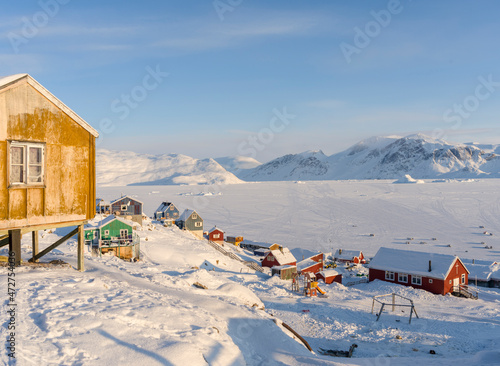 The traditional and remote Greenlandic Inuit village Kullorsuaq located at the Melville Bay, in the far north of West Greenland, Danish territory