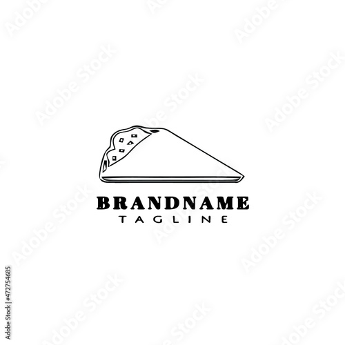 crepes logo icon cartoon design template black flat vector illustration
