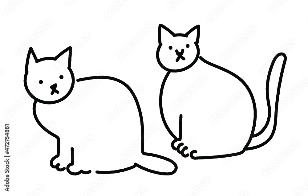 ねこ イラスト シンプル 線画 ねこ イラスト シンプル 線画