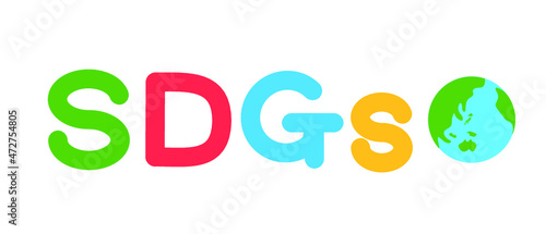 SDGs 文字　イラスト　　地球
