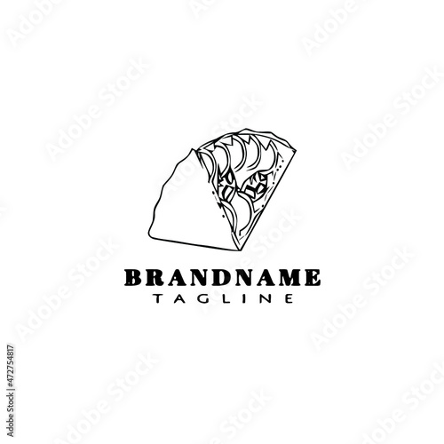 crepes logo icon cartoon design cute black isolated vector illustration
