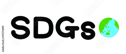 SDGs 文字　イラスト　　地球