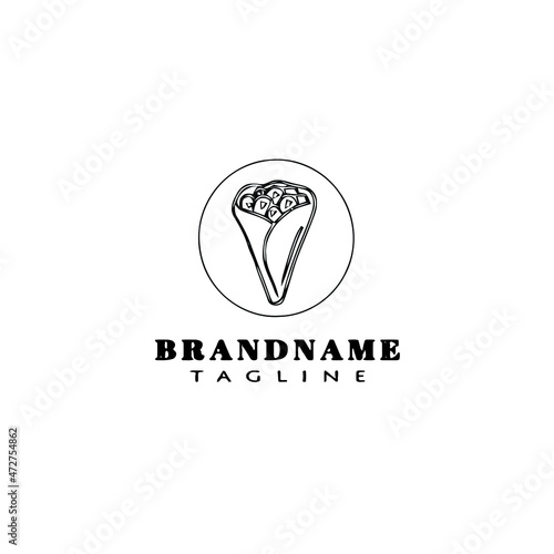 crepes logo icon cartoon design template black isolated vector flat