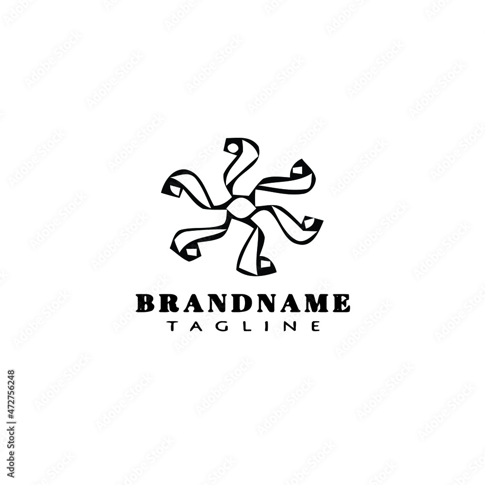 Fototapeta premium crop circles logo cartoon icon design template black isolated illustration