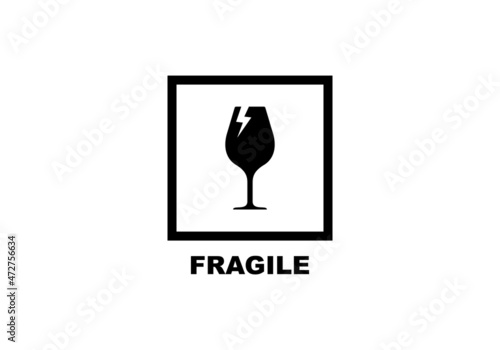 Fragile simple flat icon vector illustration