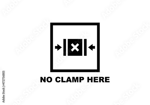 No clamp here simple flat icon vector illustration
