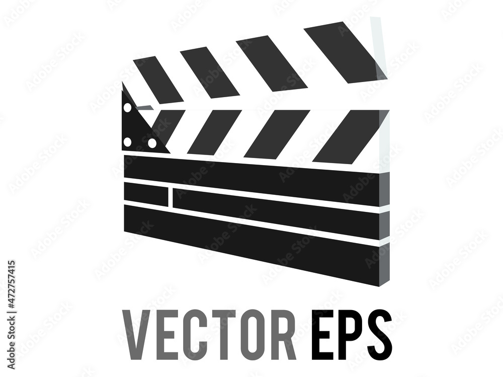 isolated vector black film maker clapped board icon