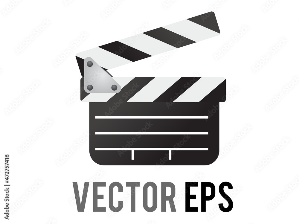 isolated vector black film maker clapped board icon