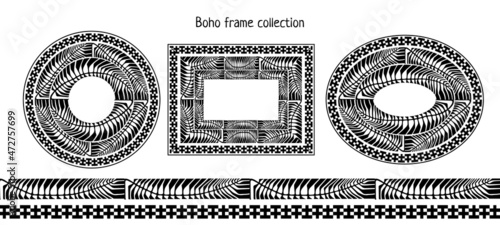 Vintage frame in bohemian style. Use it for web, print poster or greeting card design.