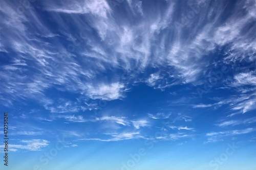 Blue sky with clouds background, Beautiful daylight natural sky composition.