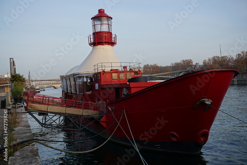 Photography lighthouse restaurant on the river seine paris france