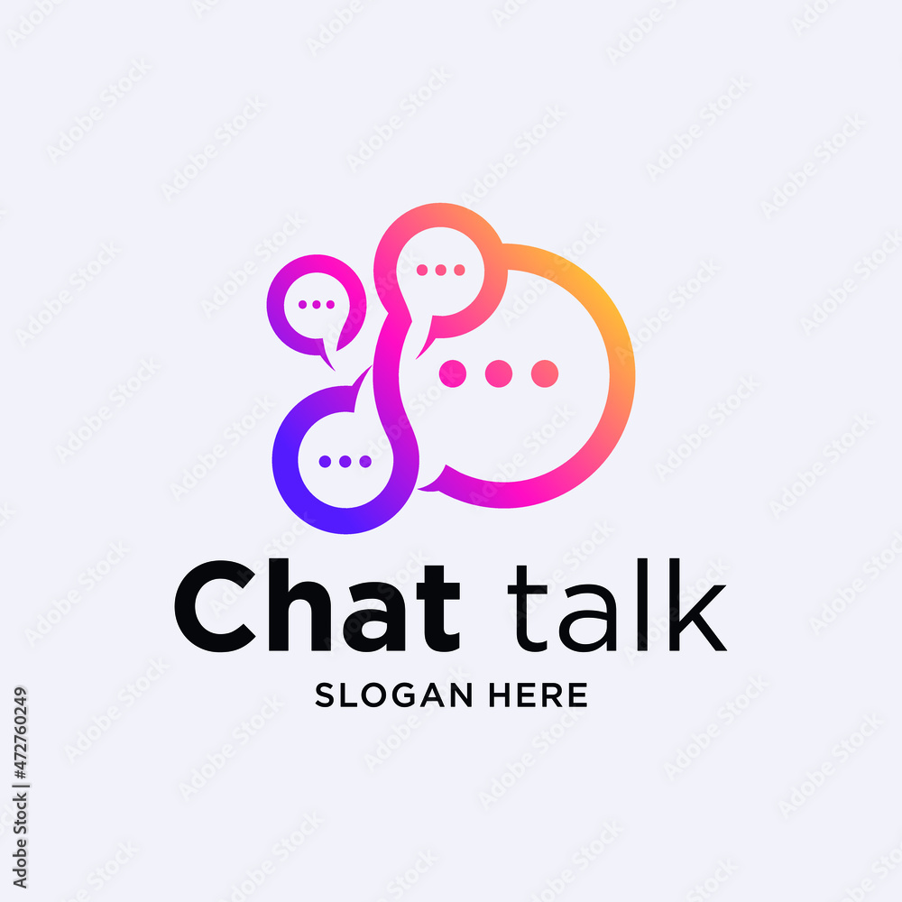 Fototapeta premium Logo speech bubble icon logo vector illustration chat communication logo design vector chat app