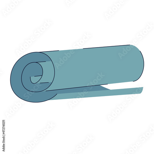 gym mat rolled up flat vector illustration