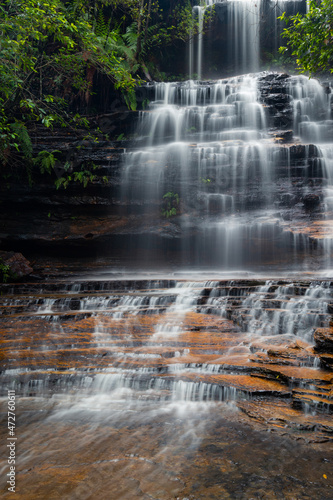 Close-up view of Junction Falls at Blue Mountains  Sydney  Australia.