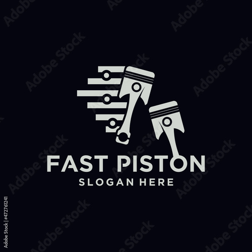 Piston speed technology logo automotive logo symbol vector illustration of a piston logo