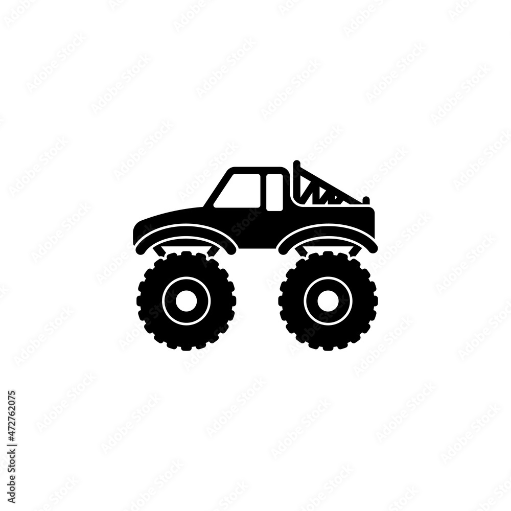 Monster truck icon design template vector isolated illustration