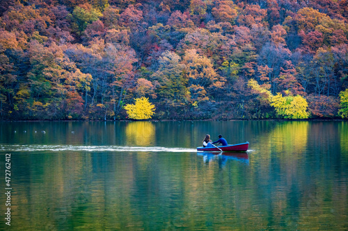 A couple on the boat. 
