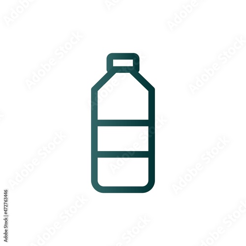 Water Bottle Line Gradient Vector Icon Design