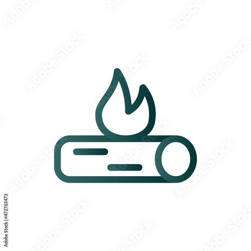 Bone Fire Line Gradient Vector Icon Design