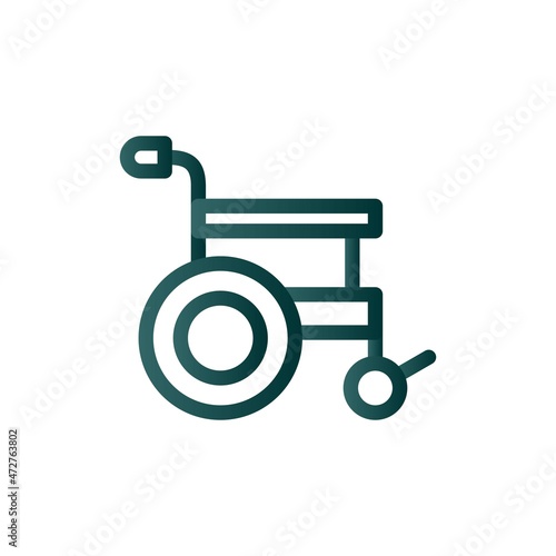 Wheelchair Line Gradient Vector Icon Design