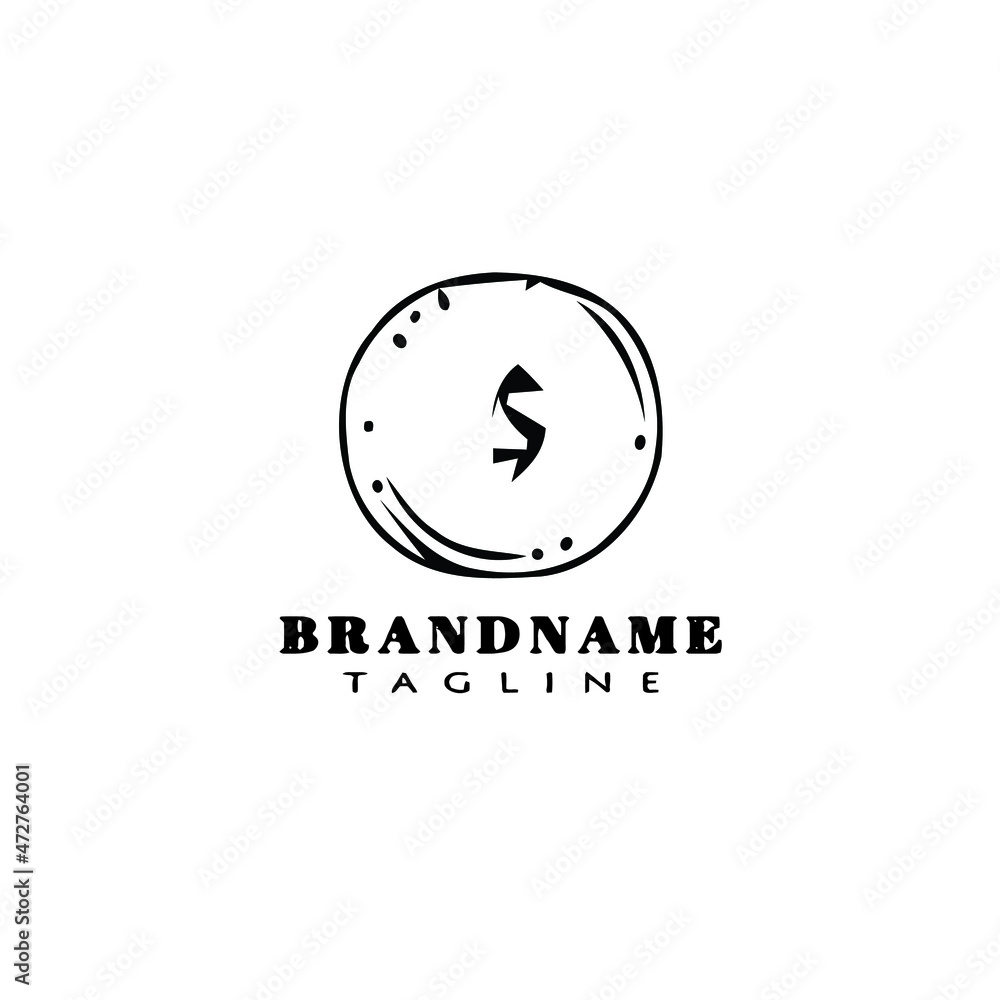 Fototapeta premium money coin logo cartoon design template icon black isolated vector