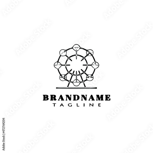 county fair logo cartoon icon template black isolated vector illustration