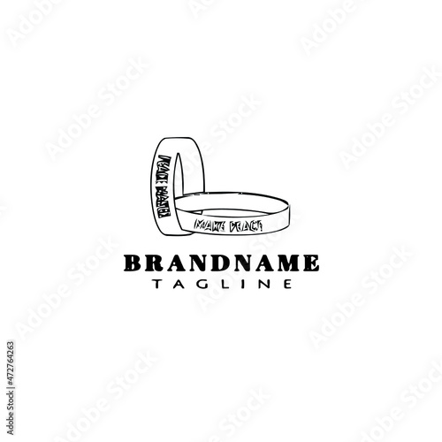 couple wristbands logo cartoon icon design template black isolated vector