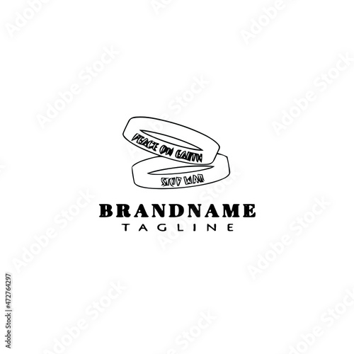 couple wristbands logo cartoon icon design template black isolated vector illustration