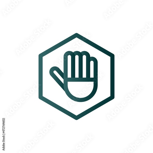 Halt Line Gradient Vector Icon Design