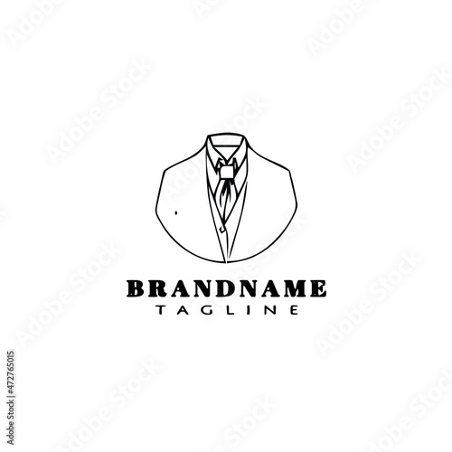 cravat logo cartoon icon design template black vector illustration