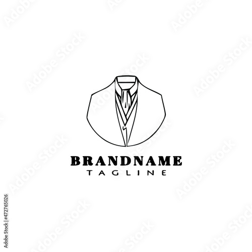 cravat logo cartoon icon design template black isolated illustration