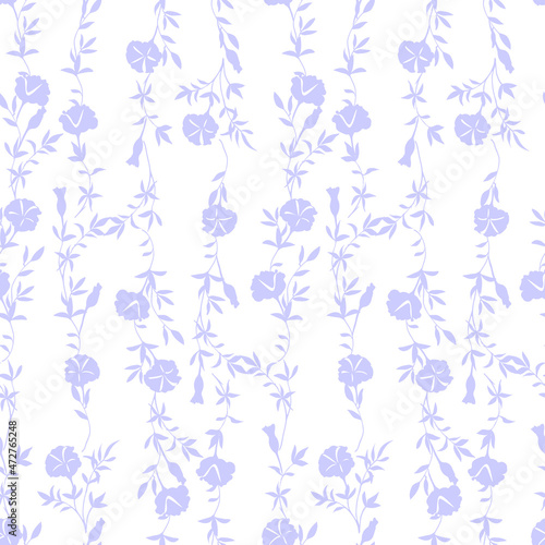 Monochrome seamless pattern of floral ornament of roses on white background