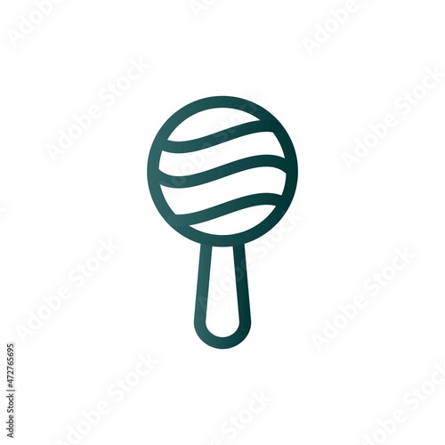 Maracas Line Gradient Vector Icon Design