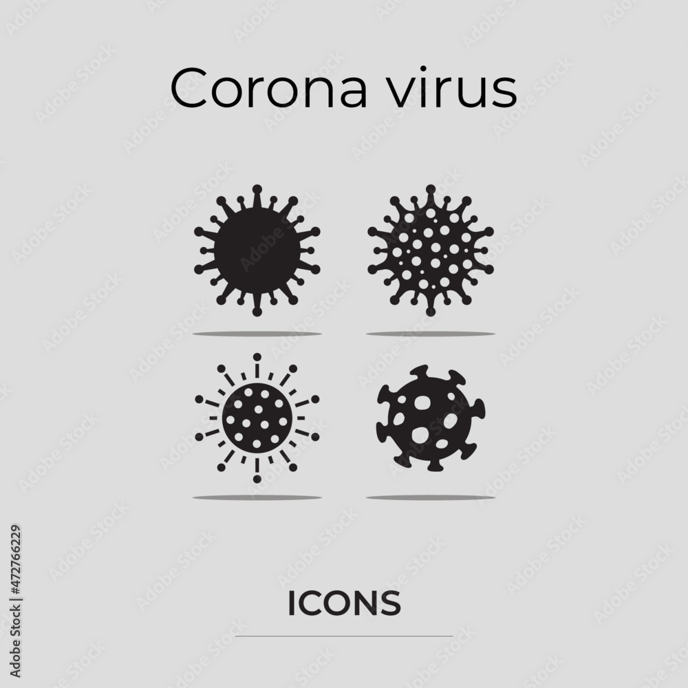 Fototapeta premium Coronavirus Covid-19 icons simple and trendy