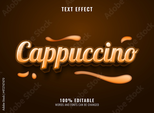 cappuccino cream brown text effect