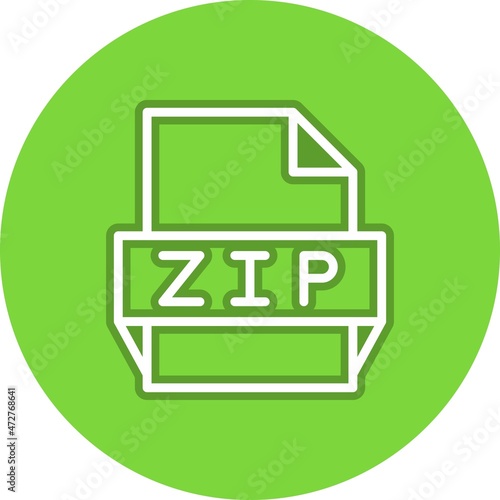 Zip Line Circle Vector Icon Design