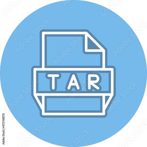 Tar Line Circle Vector Icon Design