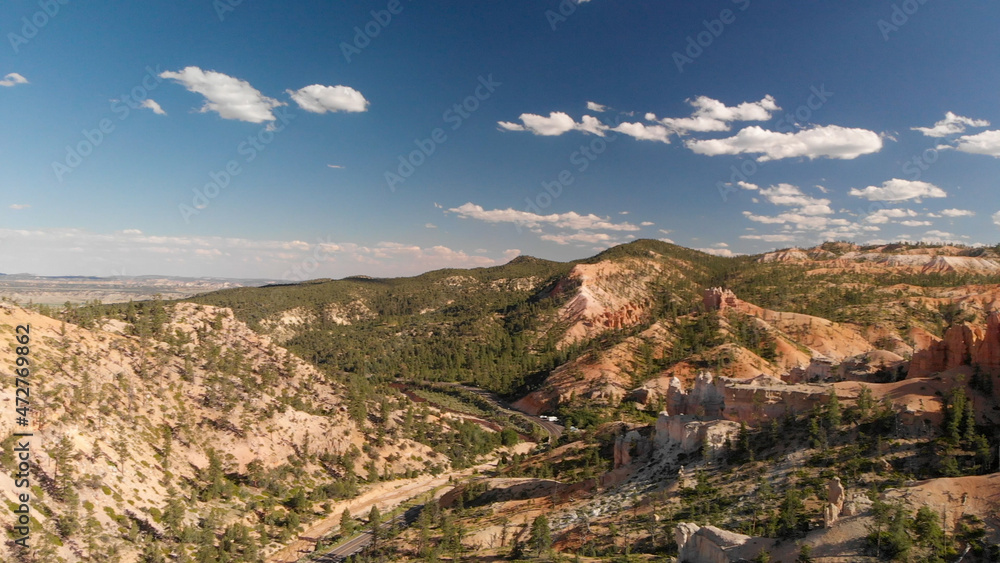 Bryce Canyon aerial view on a beautiful sunny day, Utah