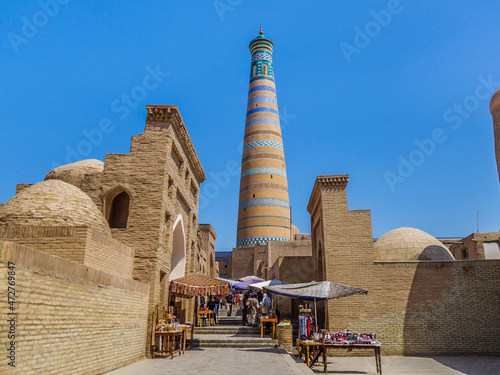 Tela Panorama of ancient mausoleums in historical part of Khiva, Uzbekistan