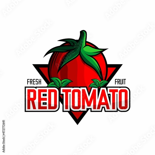 red tomato logo vector, cafe and restaurant logo, brand, label