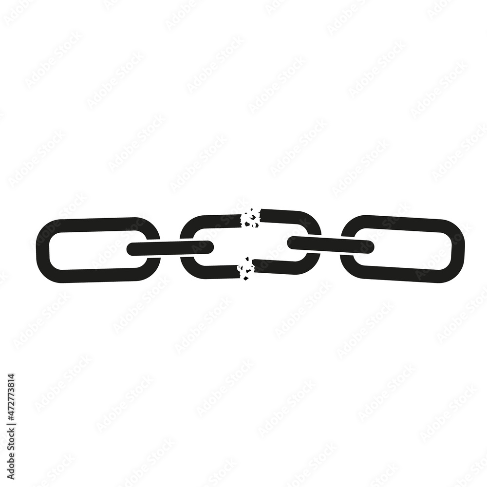 Obraz premium Broken chain icon.