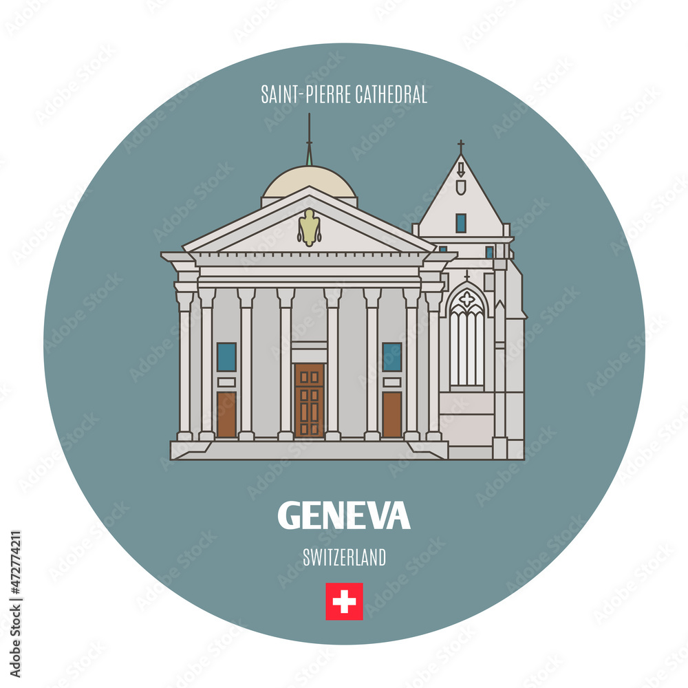 Naklejka premium Saint-Pierre cathedral in Geneva, Switzerland