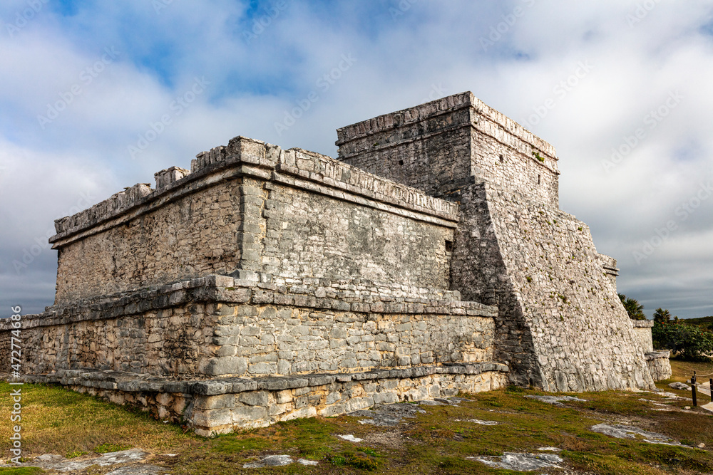 Temple of the Wind at Archeological Zone of Tulum Mayan Port City Ruins in Tulum, Mexico