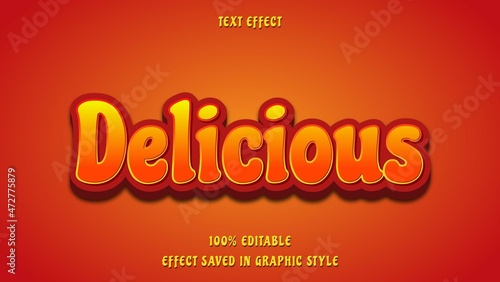 3d Colorful Word Delicious Editable Text Effect Design Template